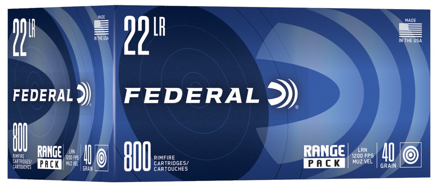 Federal Range Pack .22 LR Bulk Ammo 40 Gr HV LRN 800rds - 729B800