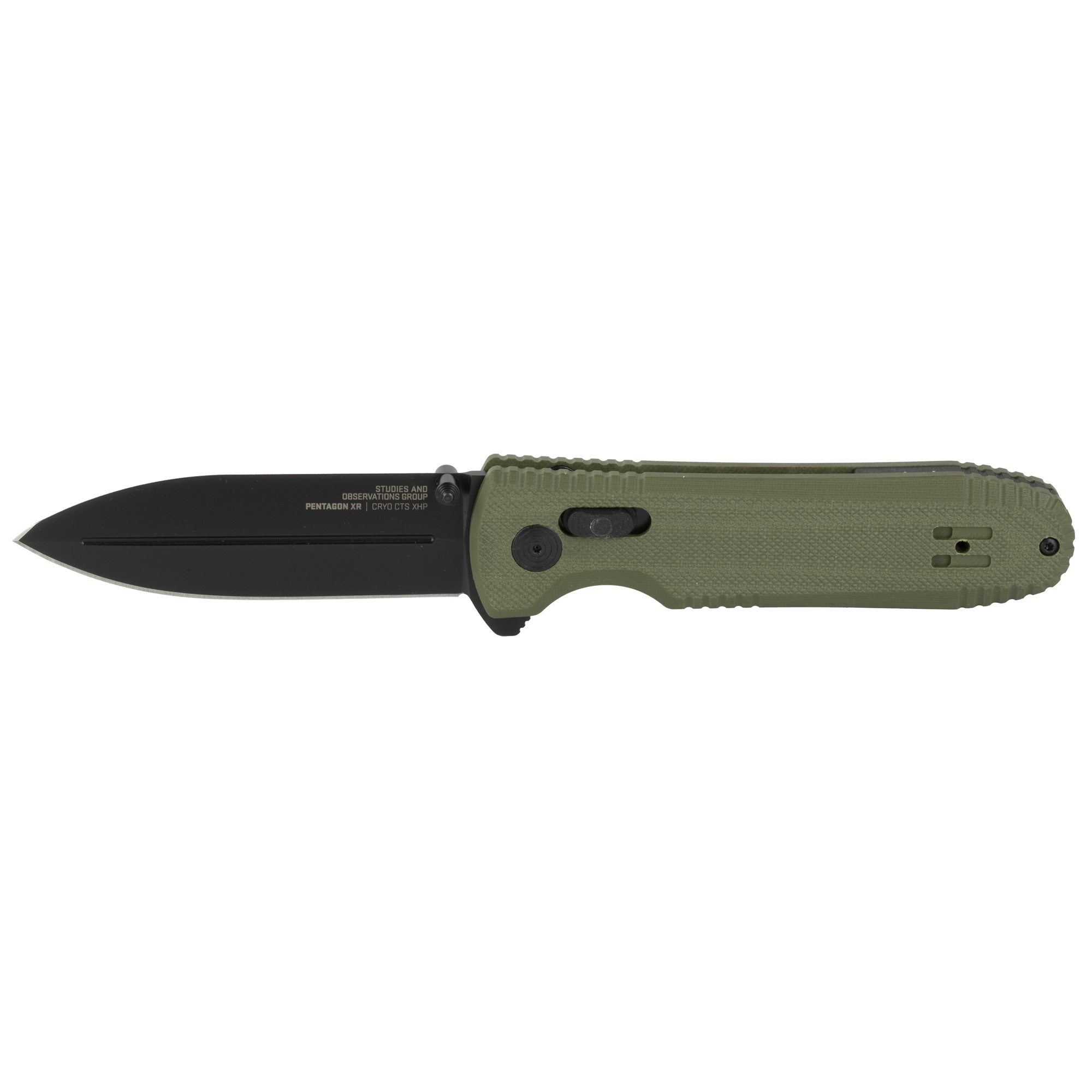 SOG Knives Pentagon XR 3.6" Spear Point Folding Knife, Black - SOG12610257