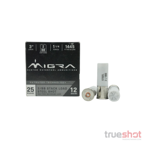 Migra Ammunition - Staxd - Steel Waterfowl - 12 Gauge - #2-BB Shot - 3" - 1-1/4 oz. - 1430 FPS - 25