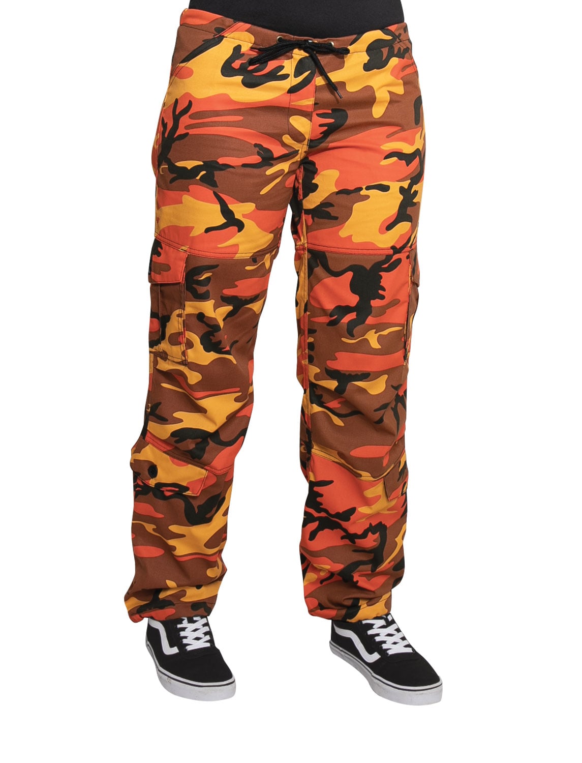 Rothco Womens Paratrooper Colored Camo Fatigues - Savage Orange Camo, Small