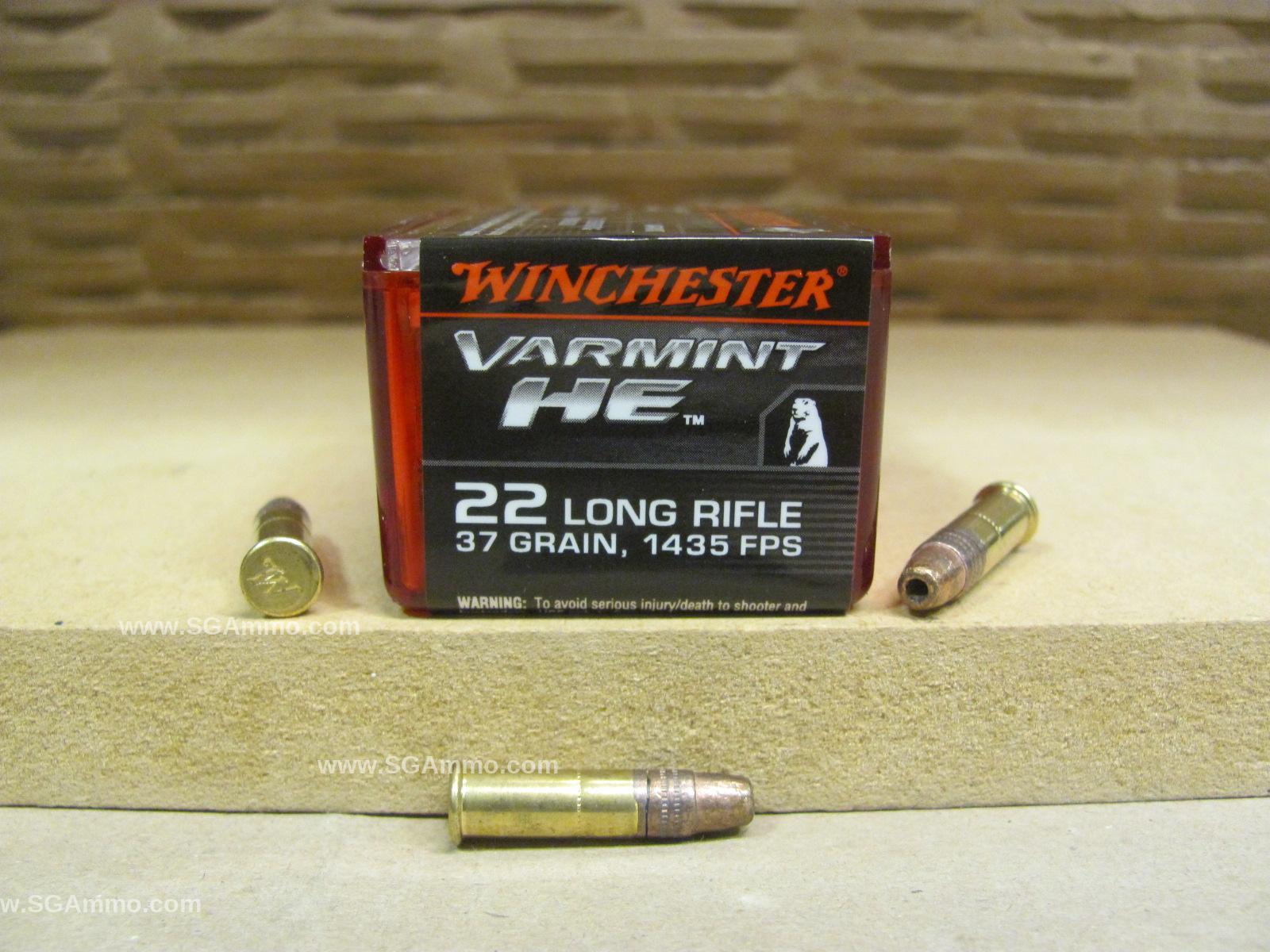 50 Round Box – 22 LR 37 Grain Winchester Varmint High Energy Segmenting Hollow Point Ammo – S22LRFSP