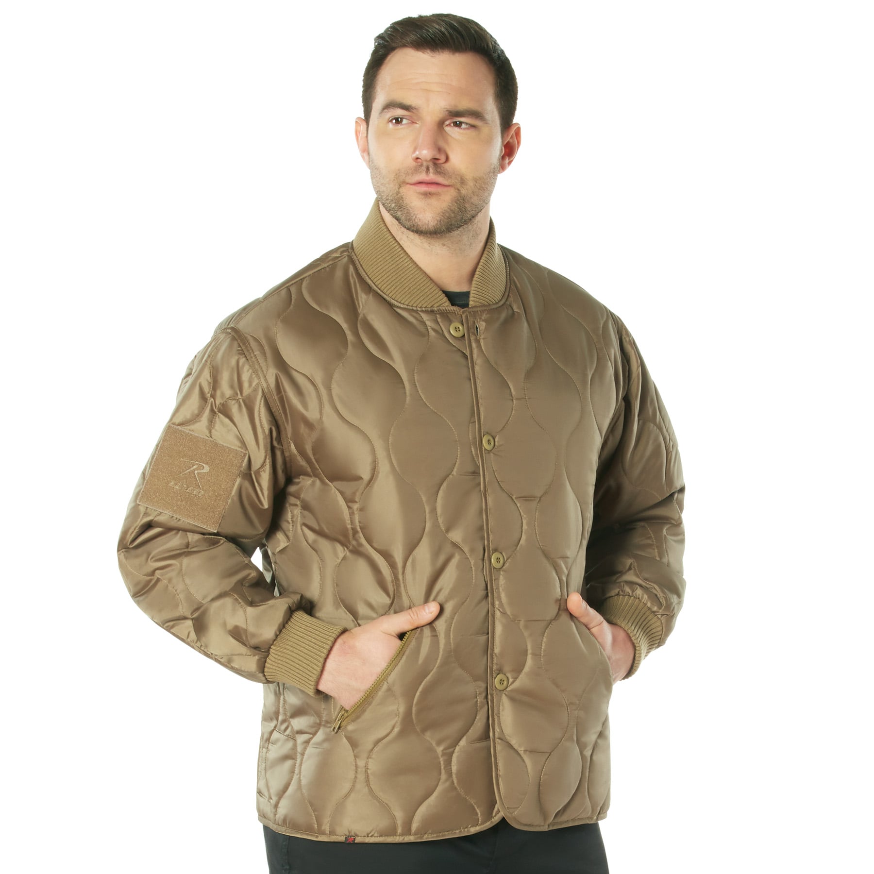 Rothco Quilted Woobie Jacket - Coyote Brown, Medium