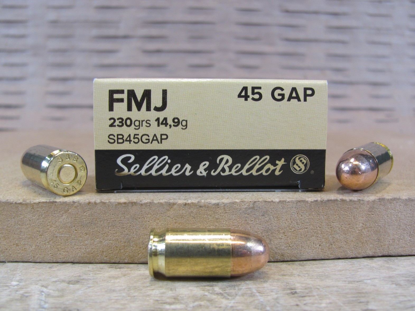 50 Round Box – 45 GAP 230 Grain FMJ Ammo by Sellier Bellot – SB45GAP – READ DESCRIPTION