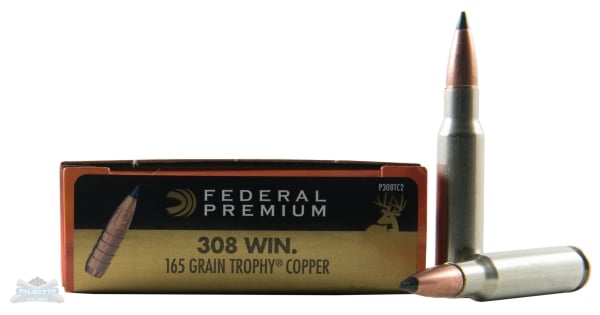 FEDERAL PREMIUM 308 WIN 165GR – TROPHY COPPER 20RD 10BX/CS - No Credit Card Fees - Low, flat rate shipping