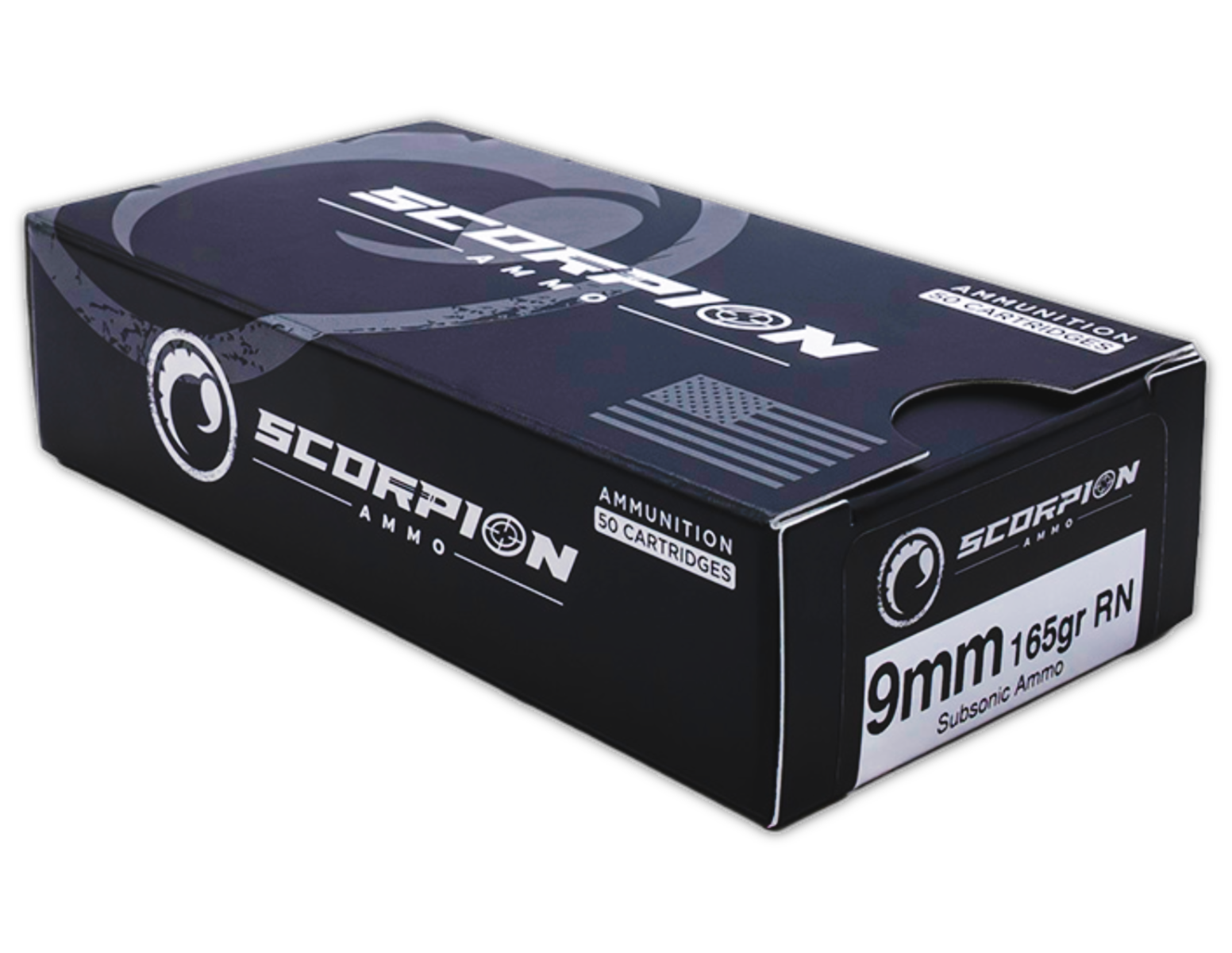 Scorpion 9mm 165gr RN Subsonic Ammo, 50rds - 9165RNSUB50