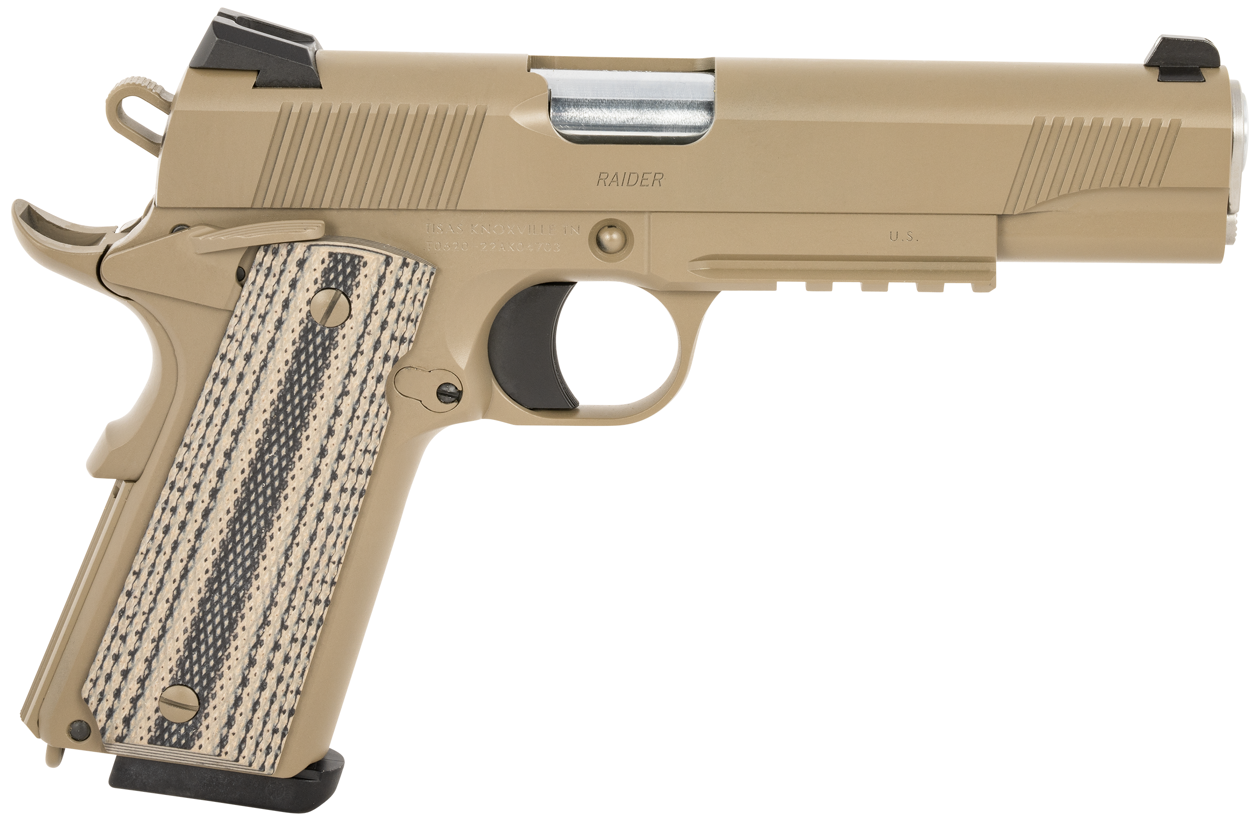 Tisas 1911 Duty 45 ACP 8+1 5" - Flat Dark Earth Cerakote  Ambidextrous