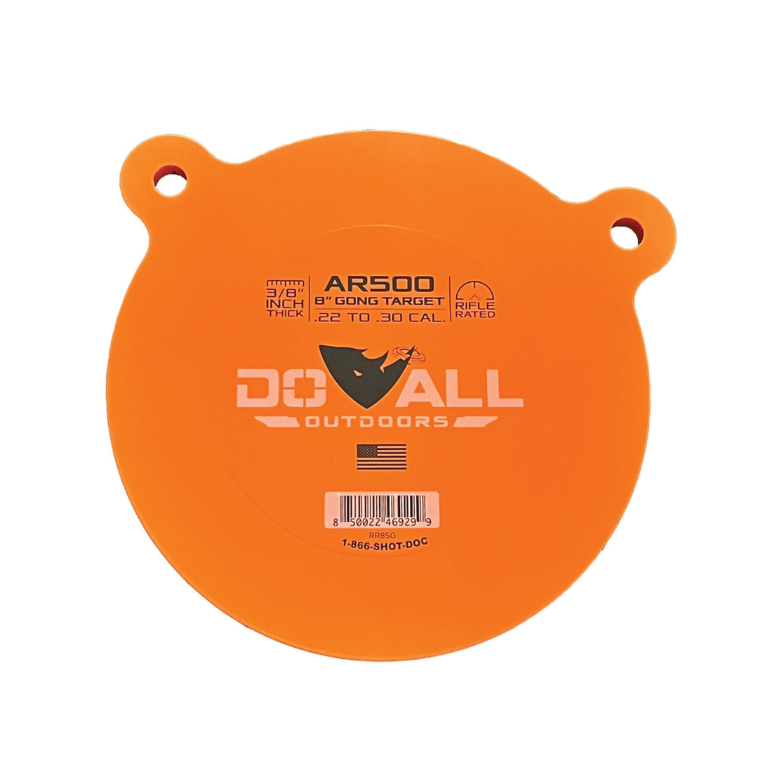 Do-All Outdoors .30-06 Springfield/9mm Round Gong Target 8" x 8" x 0.37"