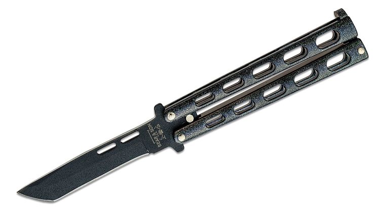Bear & Son 5" Galaxy Butterfly 1095 Powder Coated Tanto Blade