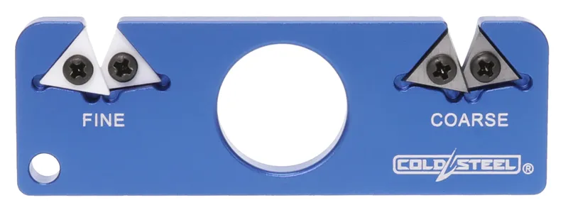 Cold Steel Dual Edge Pocket Knife Sharpener Blue Aluminum