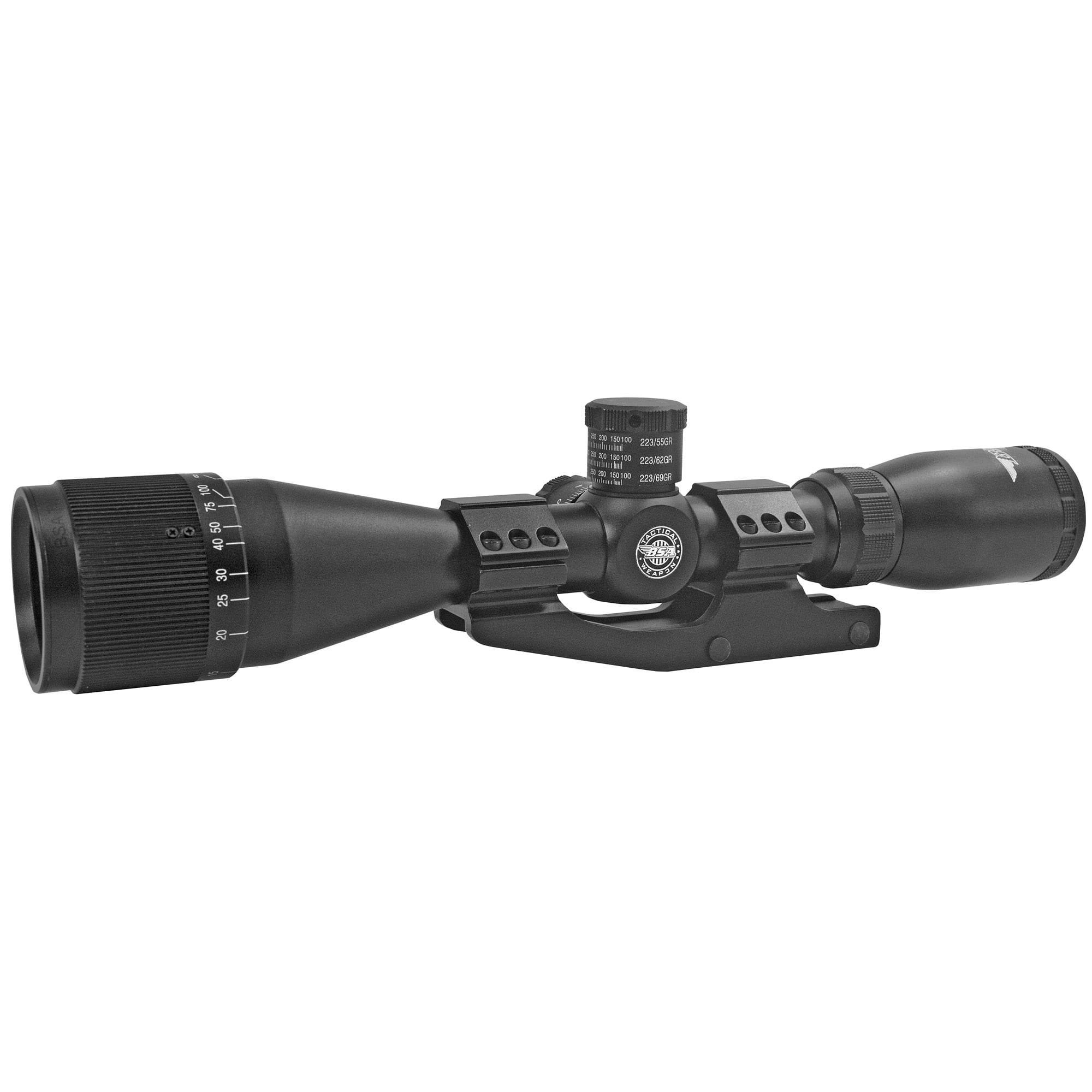 BSA 3-12x40 Tactical Weapon Mil Dot Reticle Rifle Scope - TW312X40W1PMTB