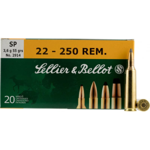 Sellier & Bellot SB22250B Rifle 22-250 Rem 55 GR Soft Point - 20rd Box