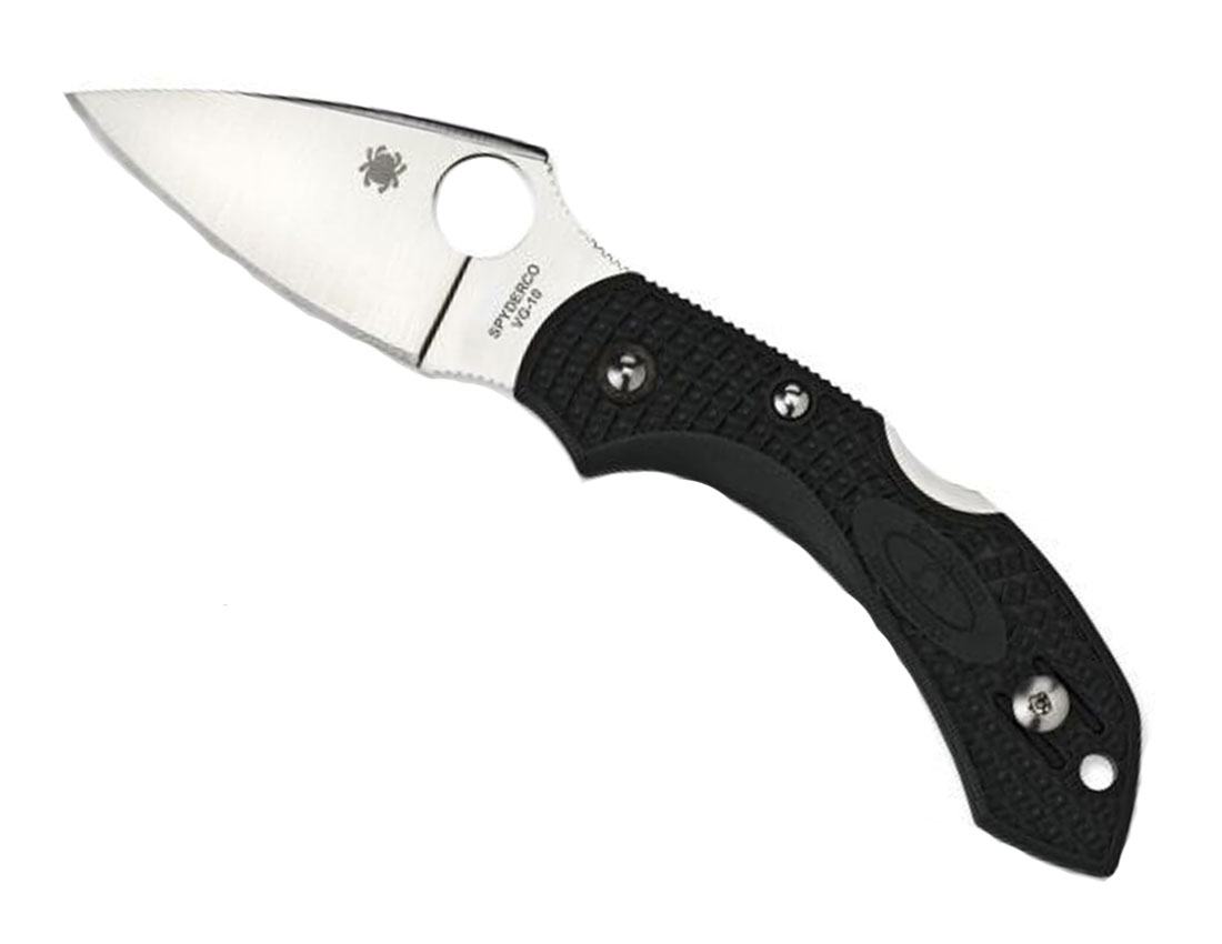 Spyderco Dragonfly 2 Plain Edge Knife, Black - C28PBK2