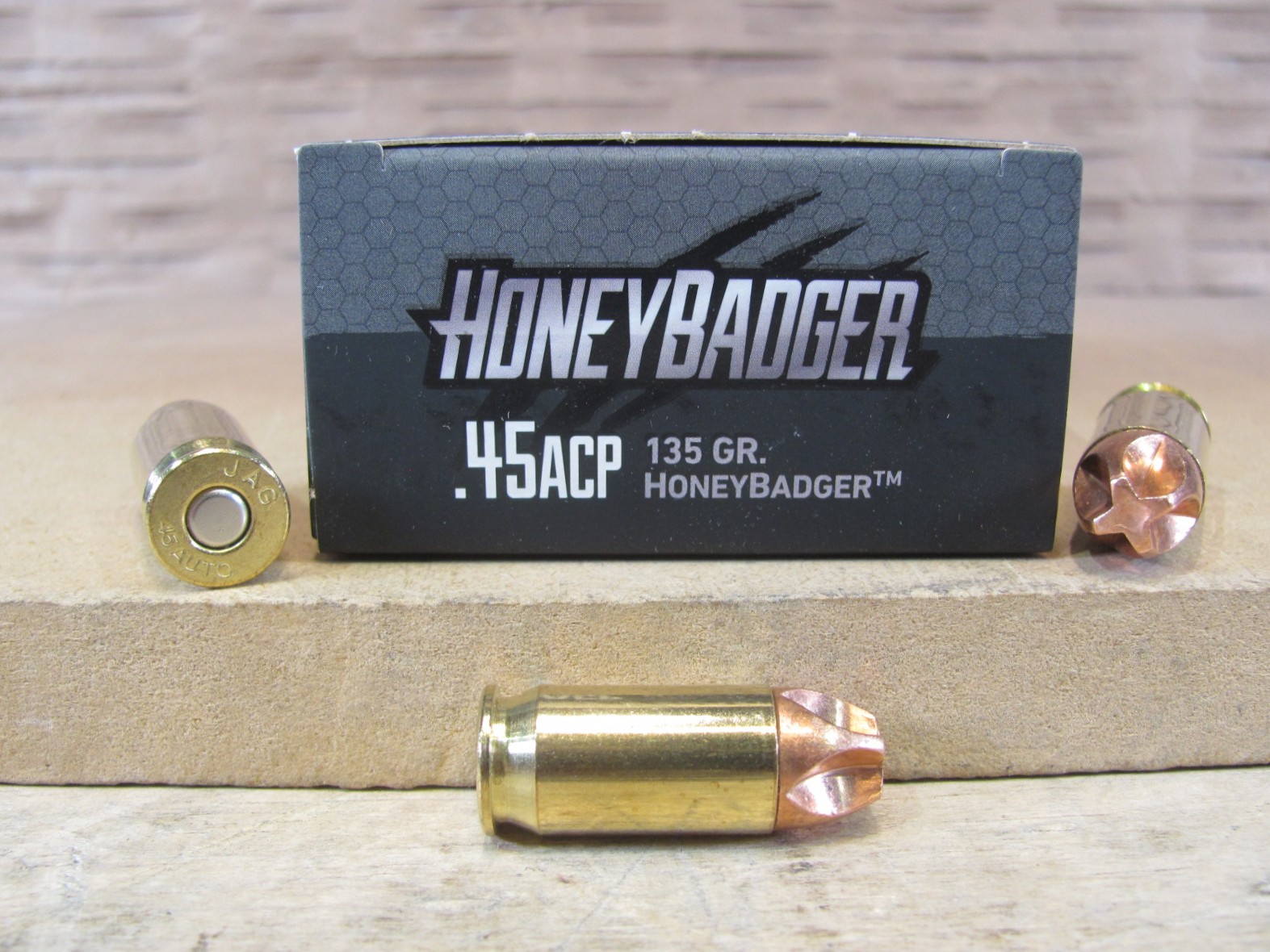 500 Round Case – 45 Auto / ACP 135 Grain HoneyBadger Defense Black Hills Ammo – D45N820
