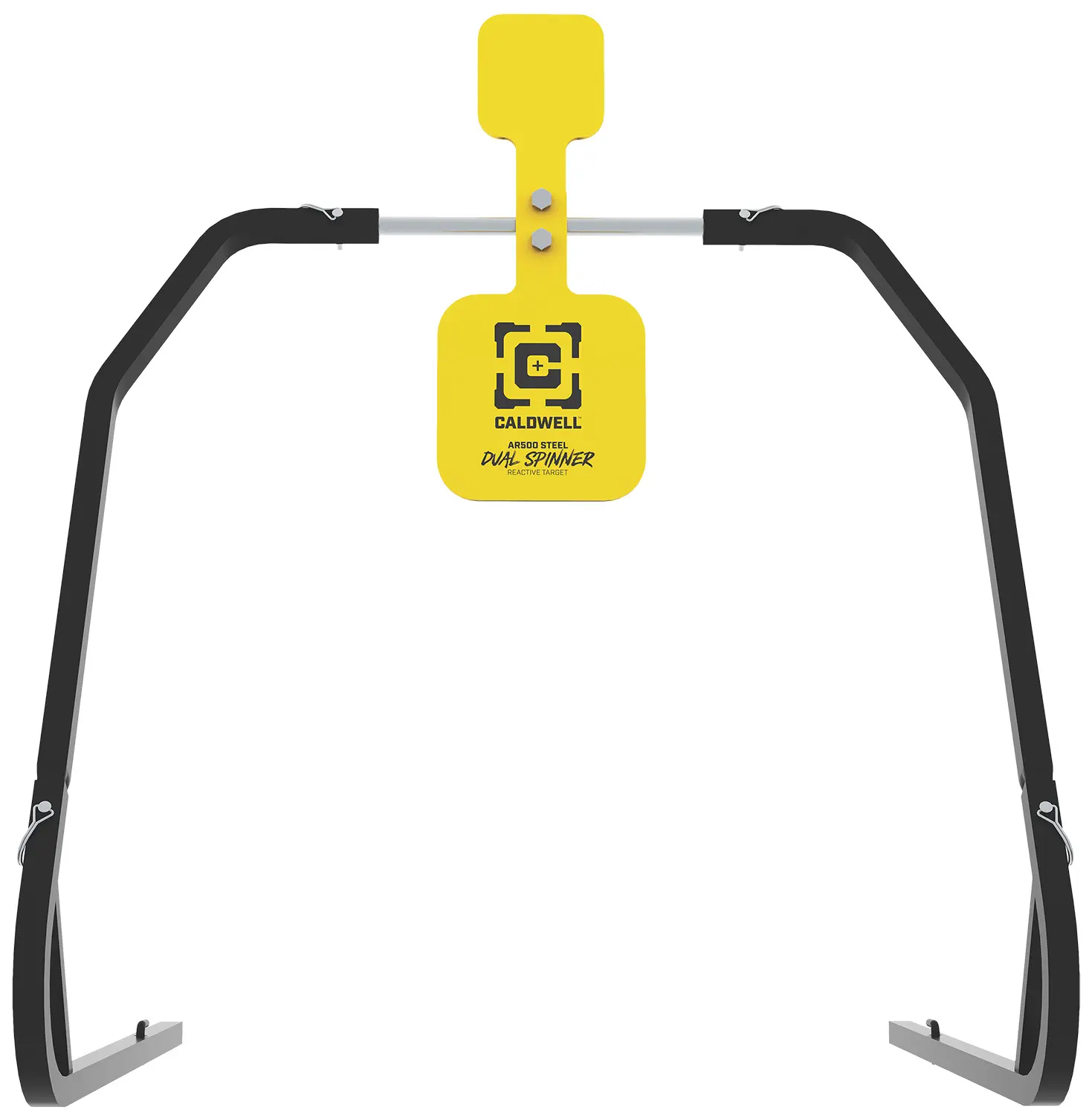 Caldwell 1196226 Daul Spinner Yellow AR500 Steel 3/8" Thick Standing Target Includes 5" 8" Plates