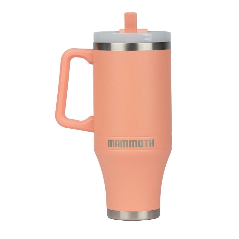 Mammoth Ascent Tumbler w/Handle and Straw, 40 oz Coral