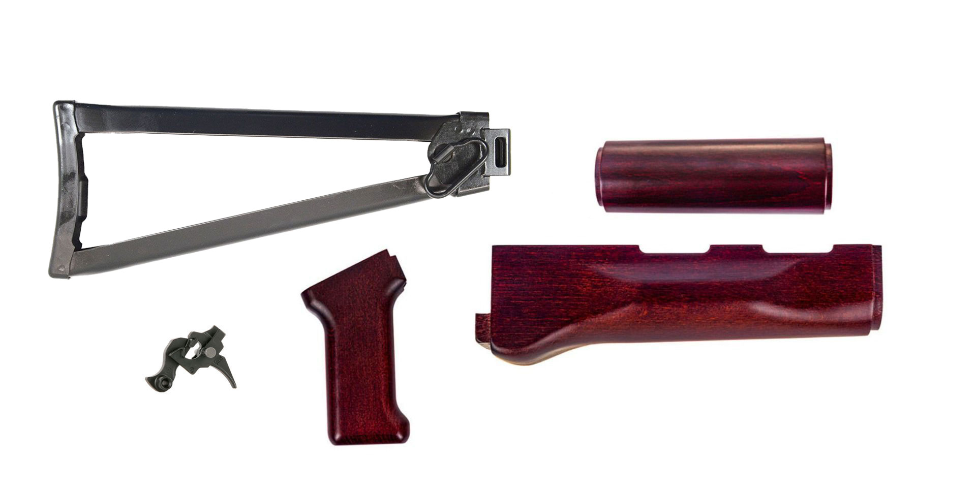 PSA AK Redwood Furniture Set and Folding Stock w/ PSA Custom ALG AKT-EL AK Single Stage Trigger