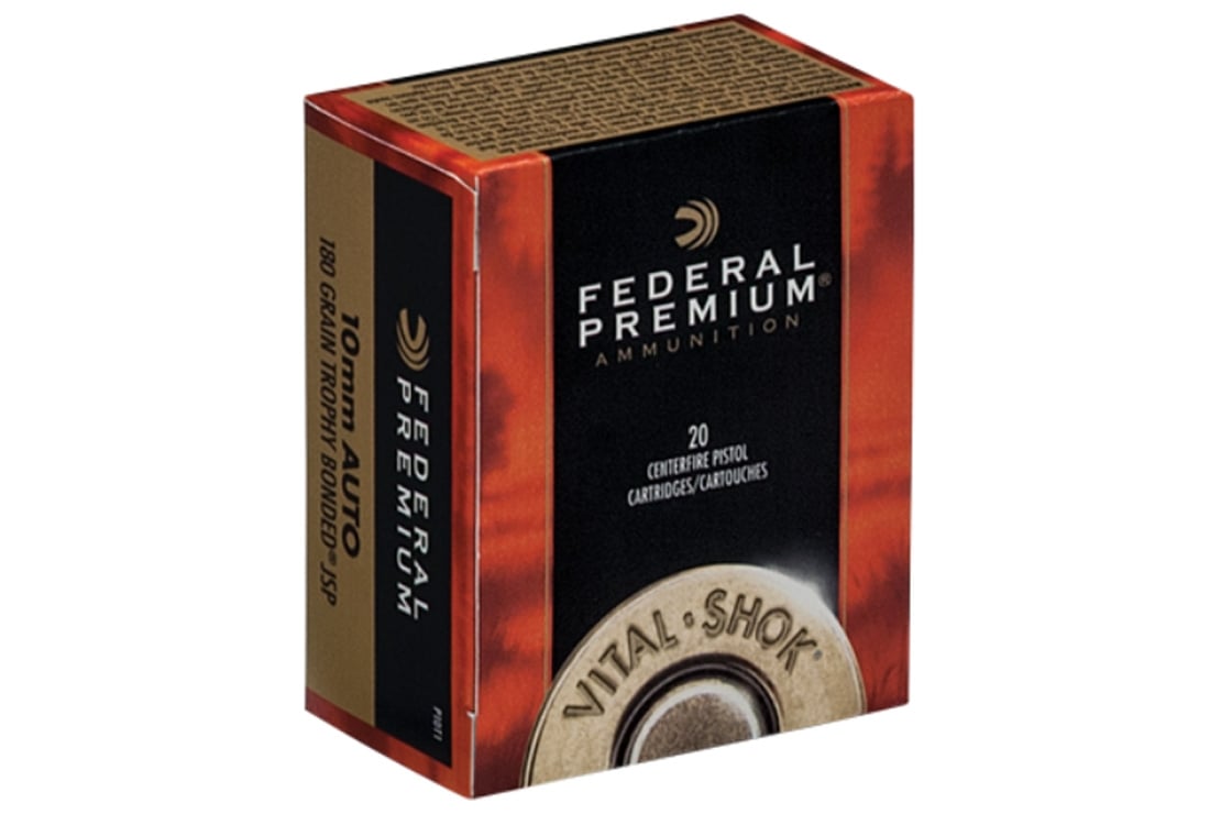 Federal 10mm Auto 180gr Trophy Bonded JSP Ammuntion 20rds - P10T1