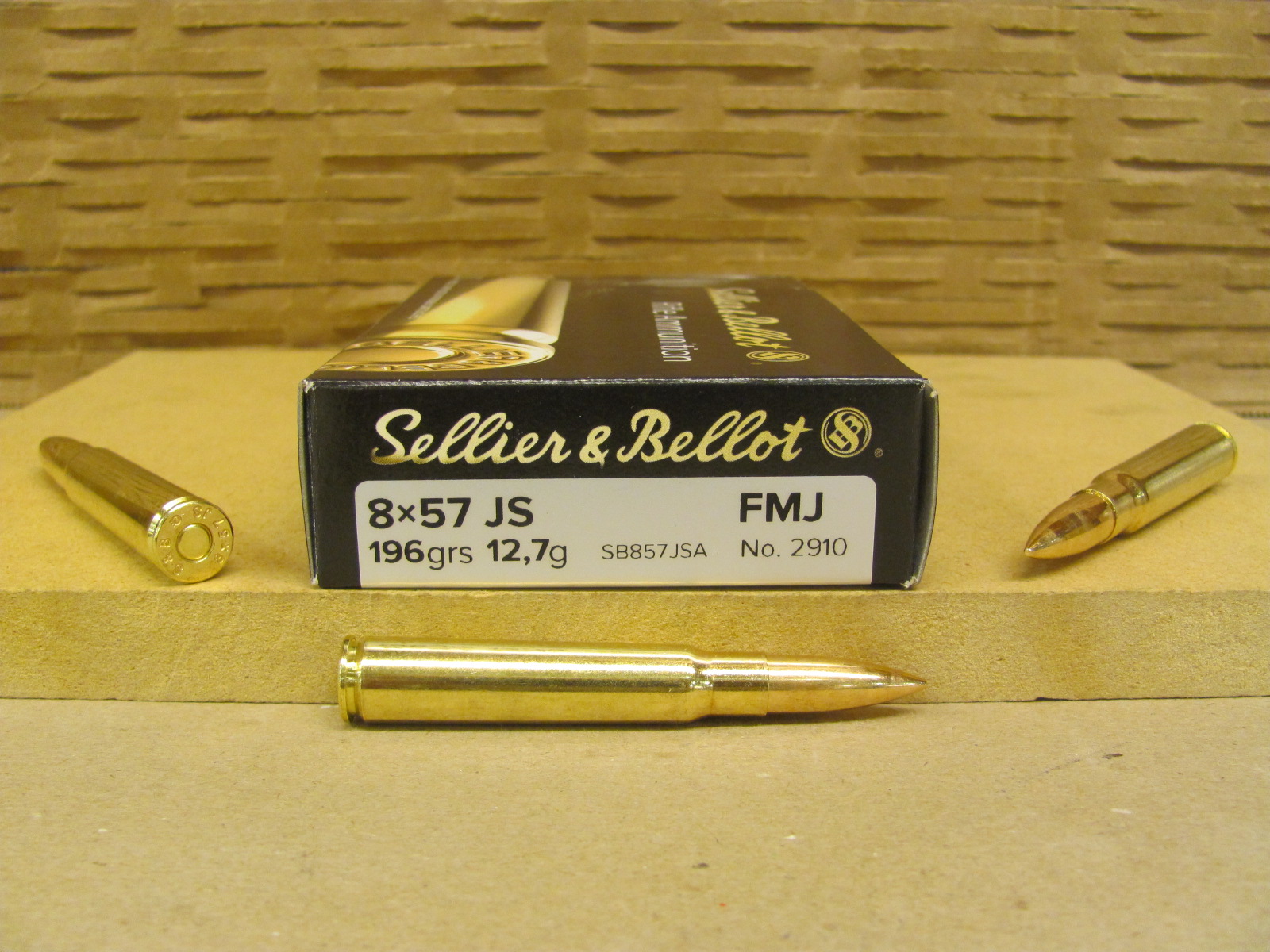 20 Round Box – 8mm Mauser 8×57 JS 196 Grain FMJ Sellier Bellot Ammo – SB857JSA
