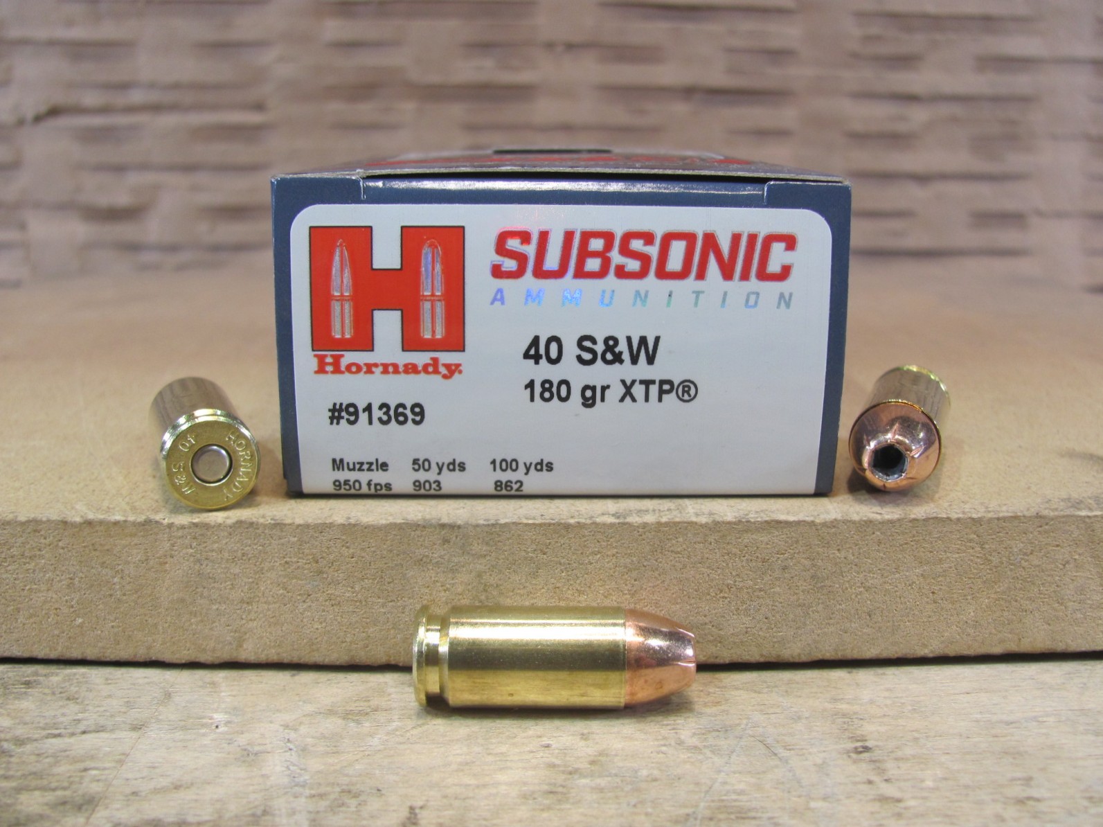 200 Round Case – 40 SW 180 Grain XTP Hornady Subsonic Ammo – 91369