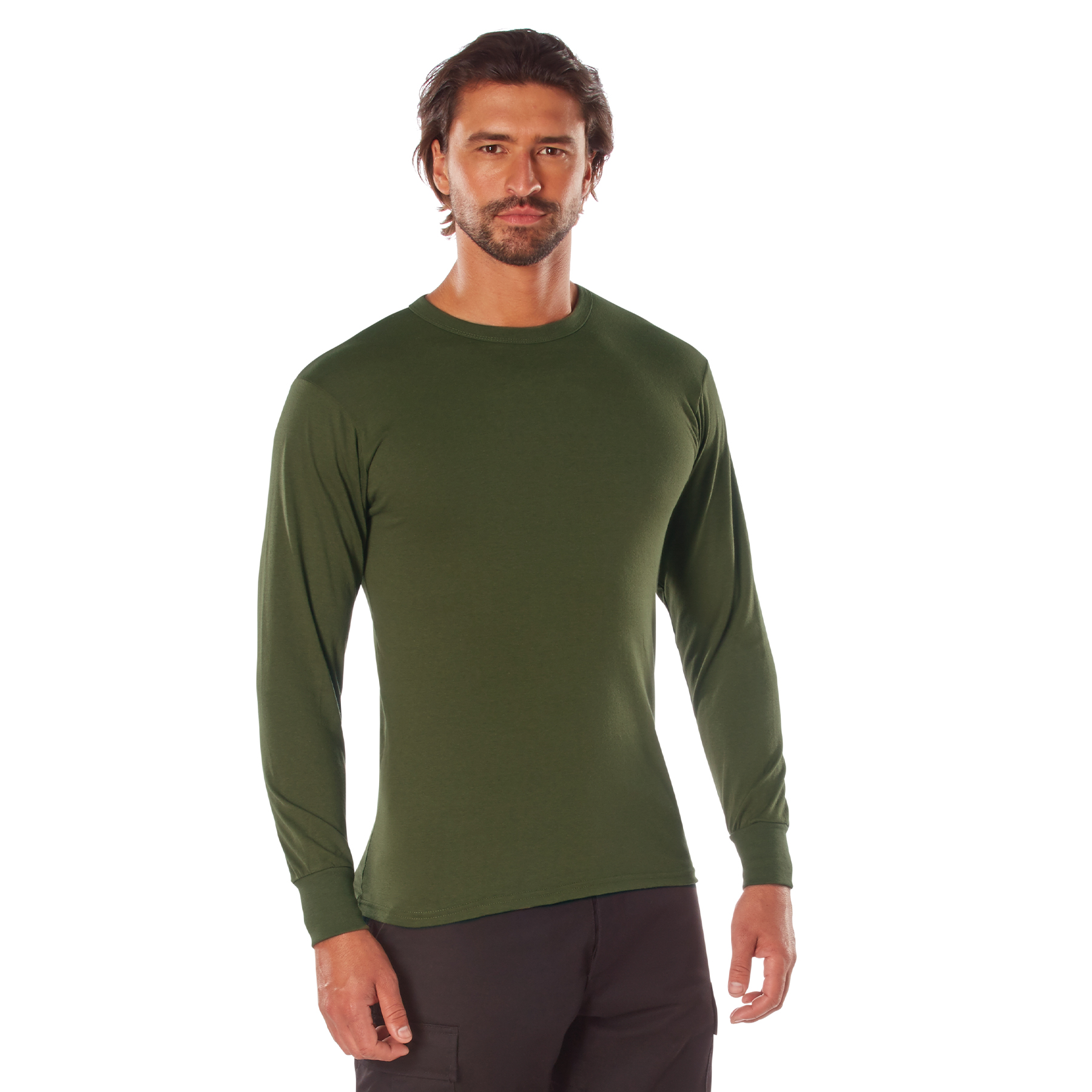 Rothco Long Sleeve Solid T-Shirt - Olive Drab, Large