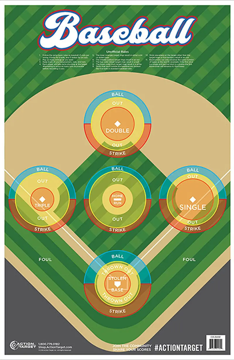 Action Target GSBASE100 Entertainment Ball Field Paper Hanging 23" x 35" Multi-Color 100 Per Box