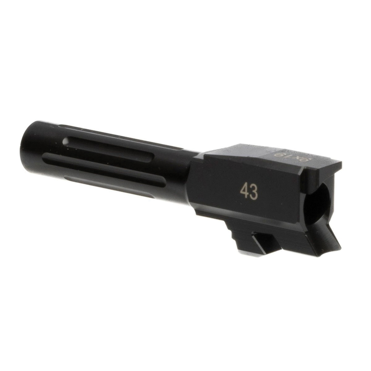 Brownells Non-Threaded Fluted Barrel 9mm Fits Glock G43, Black