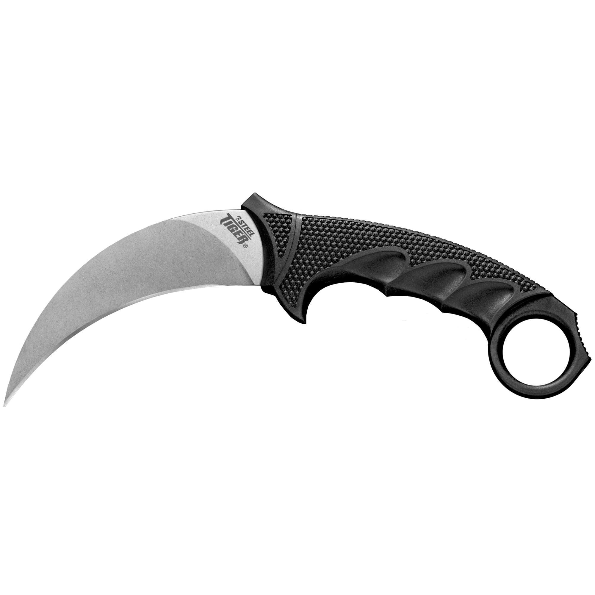 Cold Steel Steel Tiger 4.75" Karambit Fixed Blade Knife, Silver - CS49KST