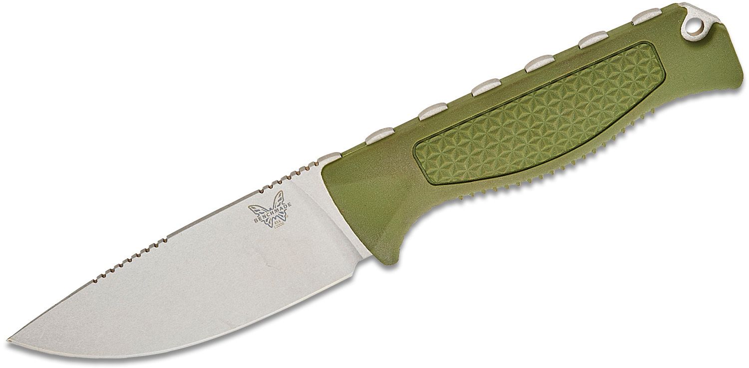Benchmade Steep Country Fixed Blade Drop Point Knife, Dark Olive - 15006-01
