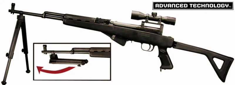 ADV. TECH. BIPOD FOR SKS - FEATHERWEIGHT BLACK NYLON