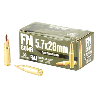FN 10700031 America Gunner Target Ammunition 5.7X28MM 40 Grain Full Metal Jacket 50 Round Box