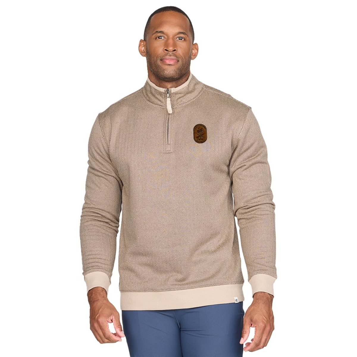 PSA Wade 1/4 Zip Jacket, Mocha - Medium