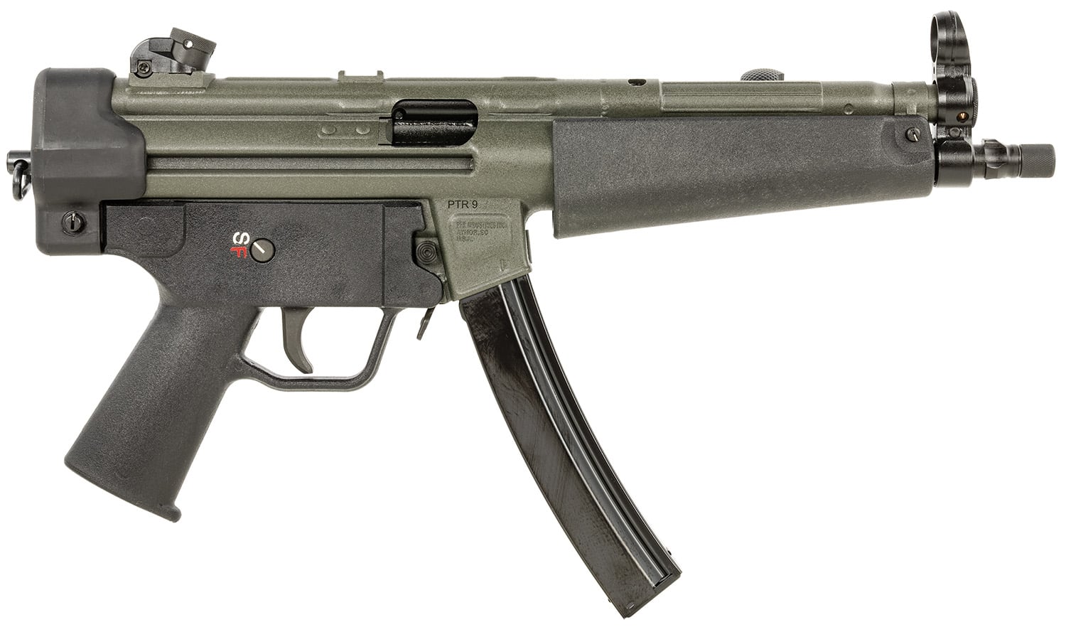 PTR Industries 9CT-CL 9mm 8.86" 20rd Tactical Pistol, OD Green /Black - 9CT-CL-ODG