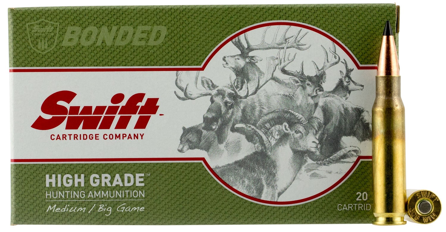 Swift Bullet Company Scirocco 150 gr Spitzer Boat Tail .308 Win Ammo, 20/box - 10048