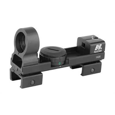 NCSTAR 5 MOA Red & Green Dot Optic w/ 3 Brightness Settings, Interchangeable Weaver & 3/8 Dovetail Mount, Black - DAB