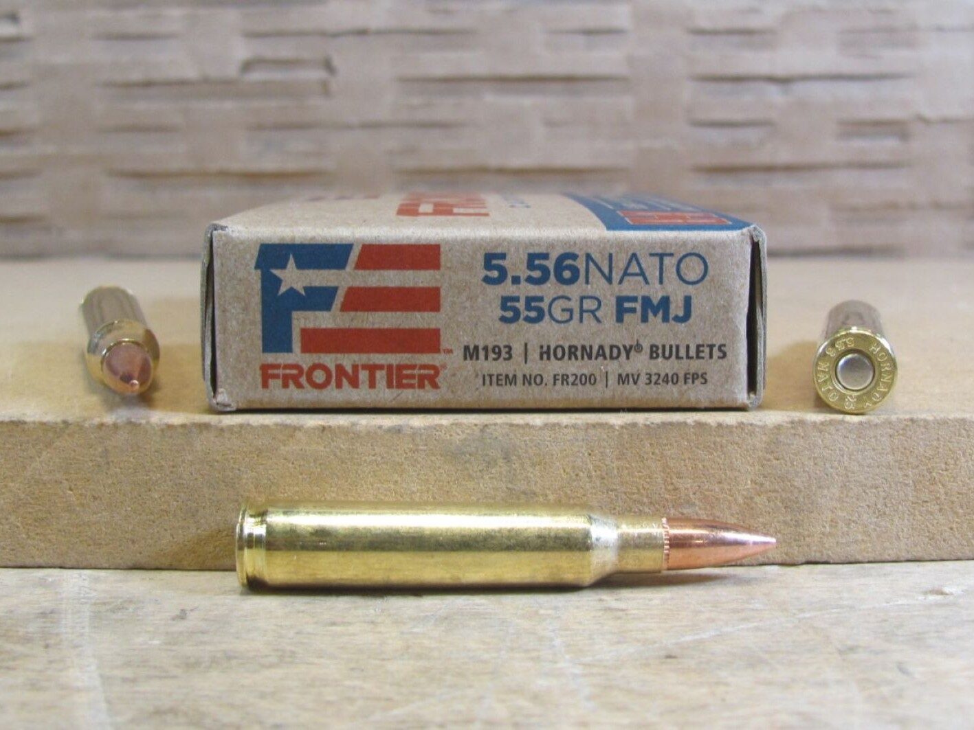 1000 Rounds – 5.56 NATO 55 Grain FMJ M193 Hornady Frontier Ammo – FR200