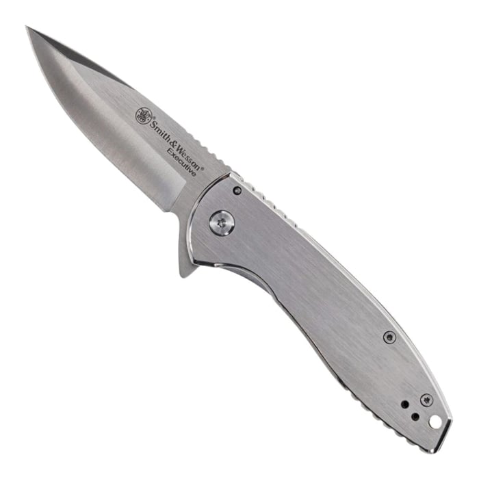 Smith & Wesson Executive Platinum Folding Knife Drop Point, Silver