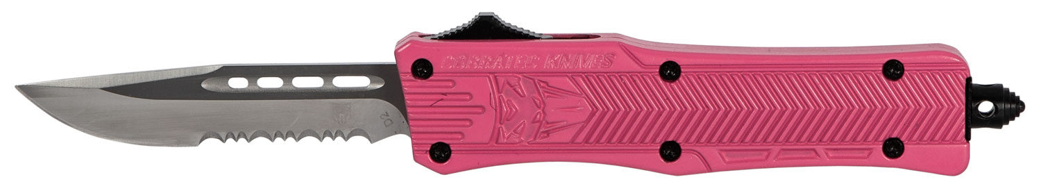 CobraTec Small CTK-1 2.75" Drop Point Serrated OTF Knife, Pink - SPKCTK1SDS