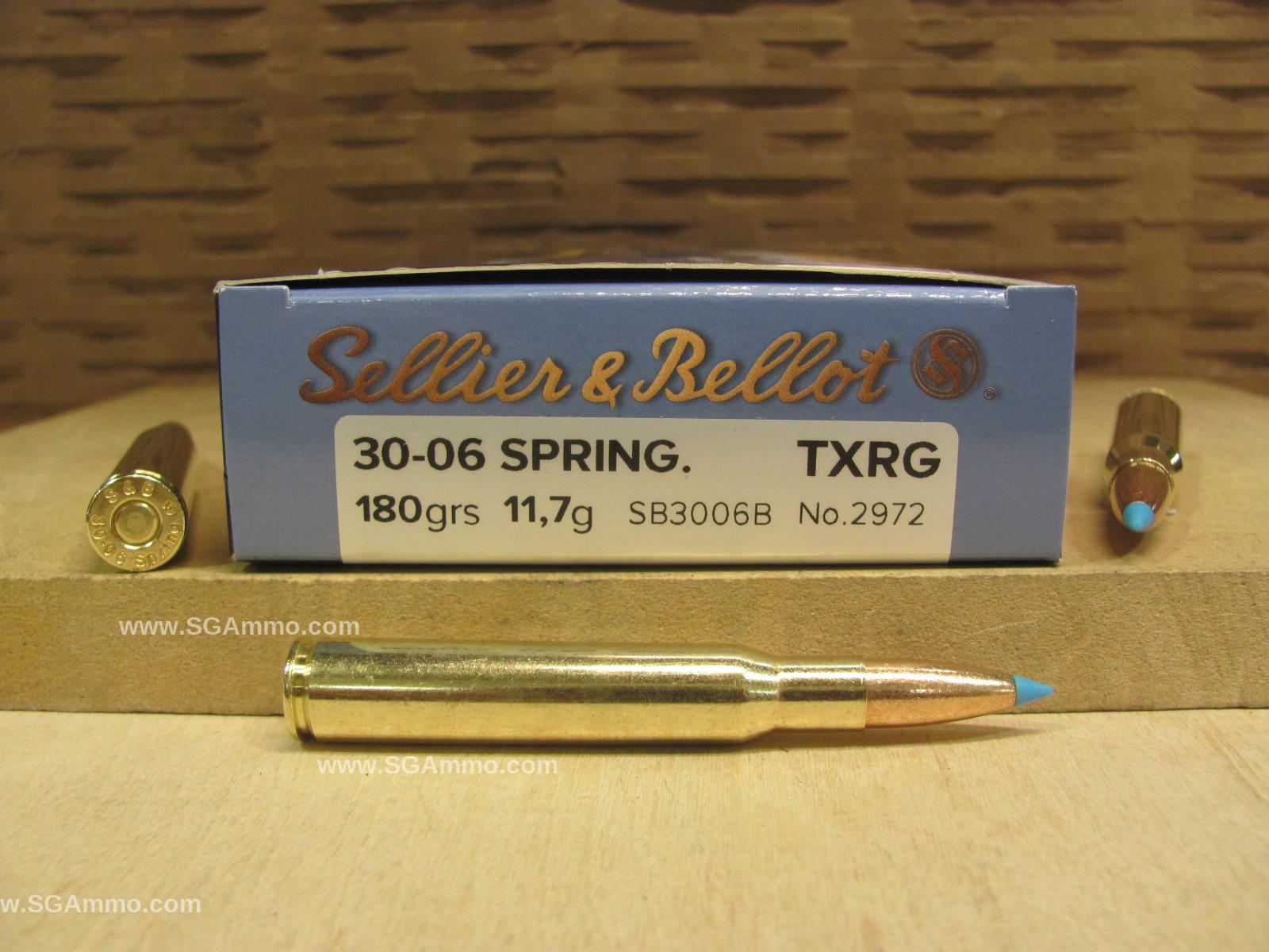 20 Round Box – 30-06 Springfield 180 Grain TXRG Sellier Bellot Exergy Ammo – SB3006XB