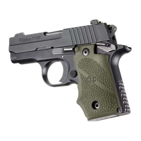 Hogue Grip w/Finger Groove Fits Sig Sauer P238, OD Green
