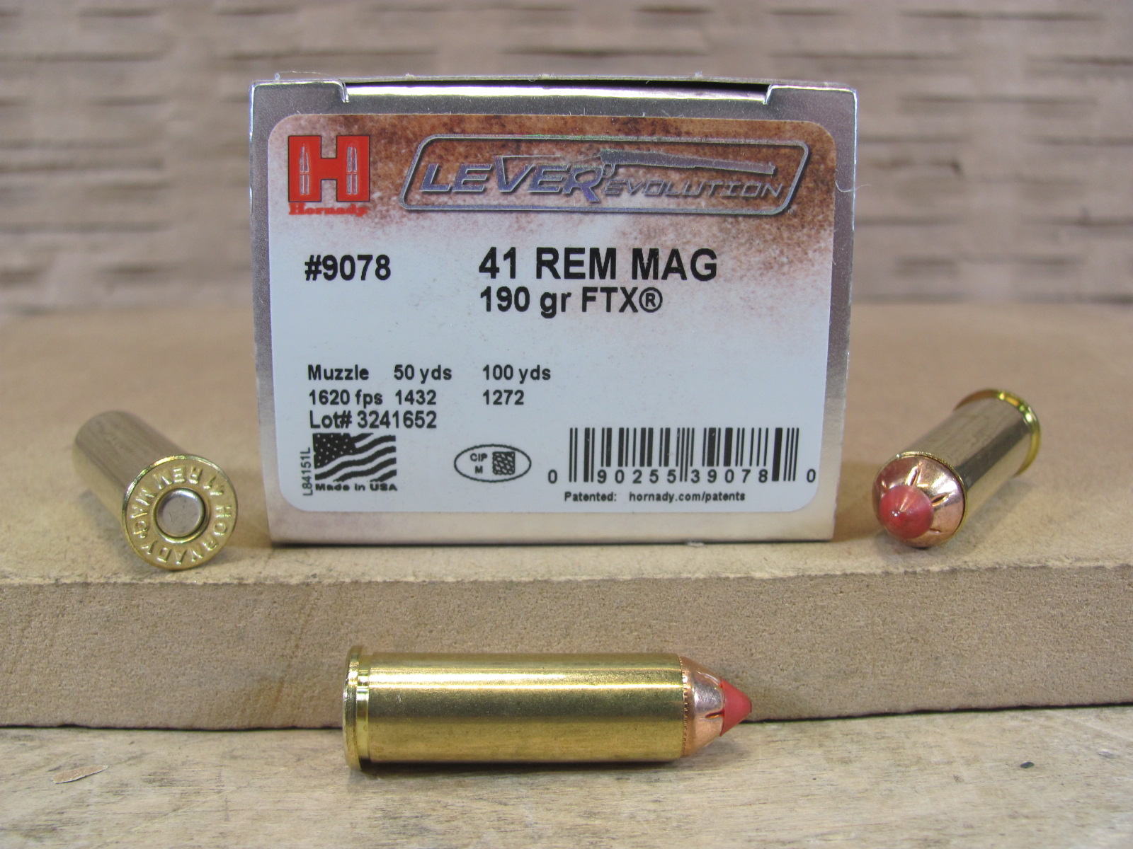 20 Round Box – 41 Remington Magnum 190 Grain FTX Hornady Leverevolution Ammo – 9078