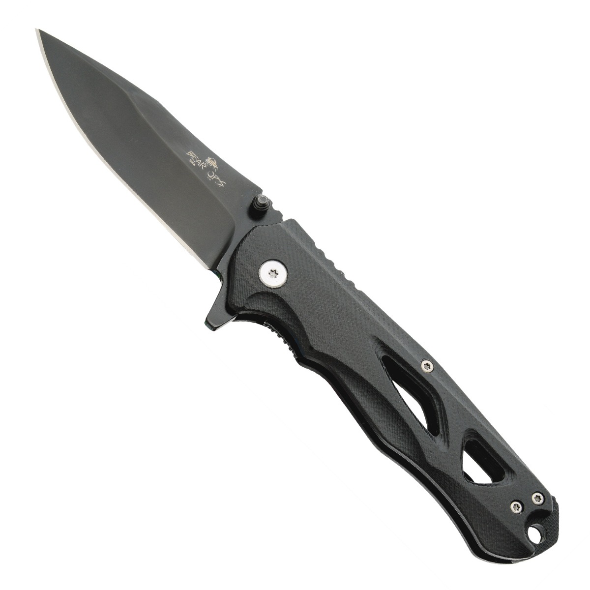 Bear & Son 4 1/4" Bear Swipe IV, Black and Green - A-400-B4-B
