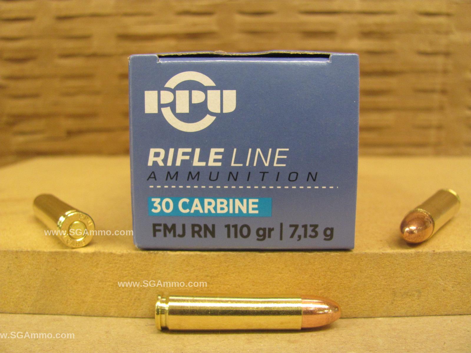 1000 Rounds – 30 Cal Carbine FMJ 110 Grain Prvi Partizan Ammo PP30F