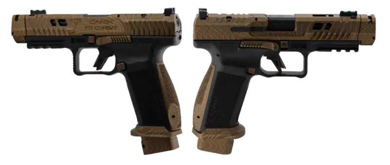 CENTURY CANIK TTI COMBAT TOPO ENGRAVED BRONZE/BLK 9MM PISTOL 4.6" 2-18RD
