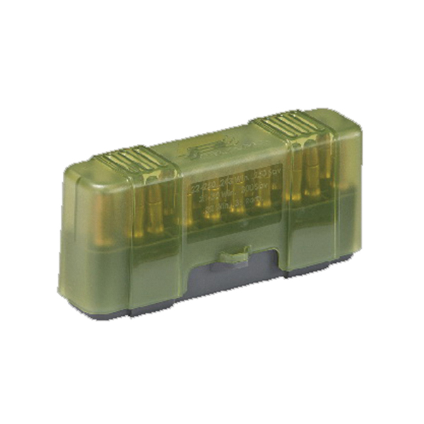 Plano Synergy .22-50/.22-250/.250 Savage/.30-30 Win/.32 Win 20 Round Flip-Top Small Ammo Case w/ Slip Cover, Green/Gray - 122820