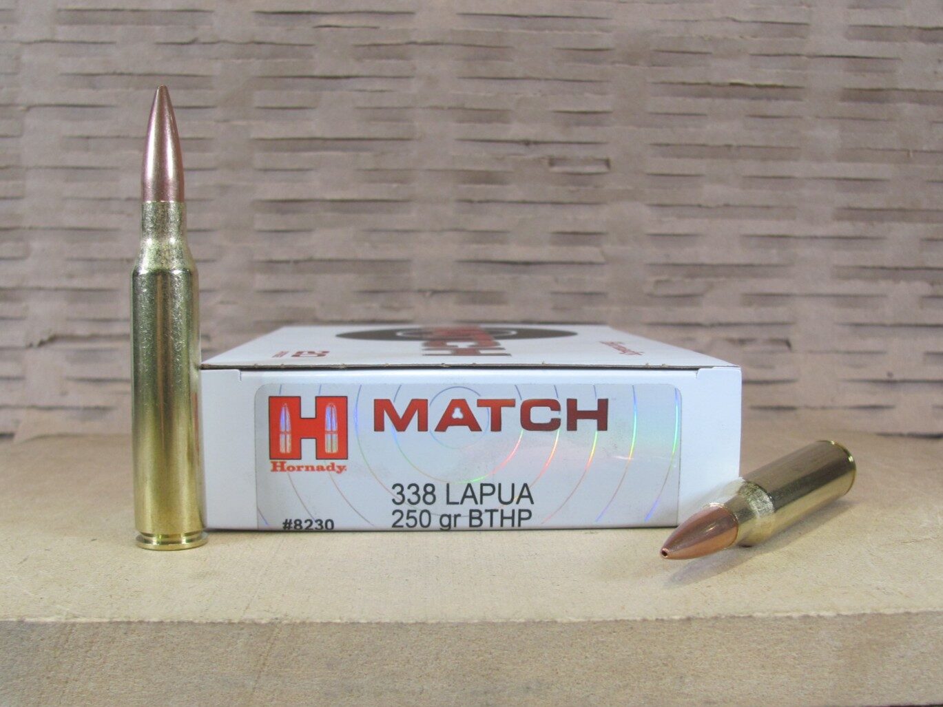 120 Round Case – 338 Lapua 250 Grain BTHP Hornady Match Ammo – 8230