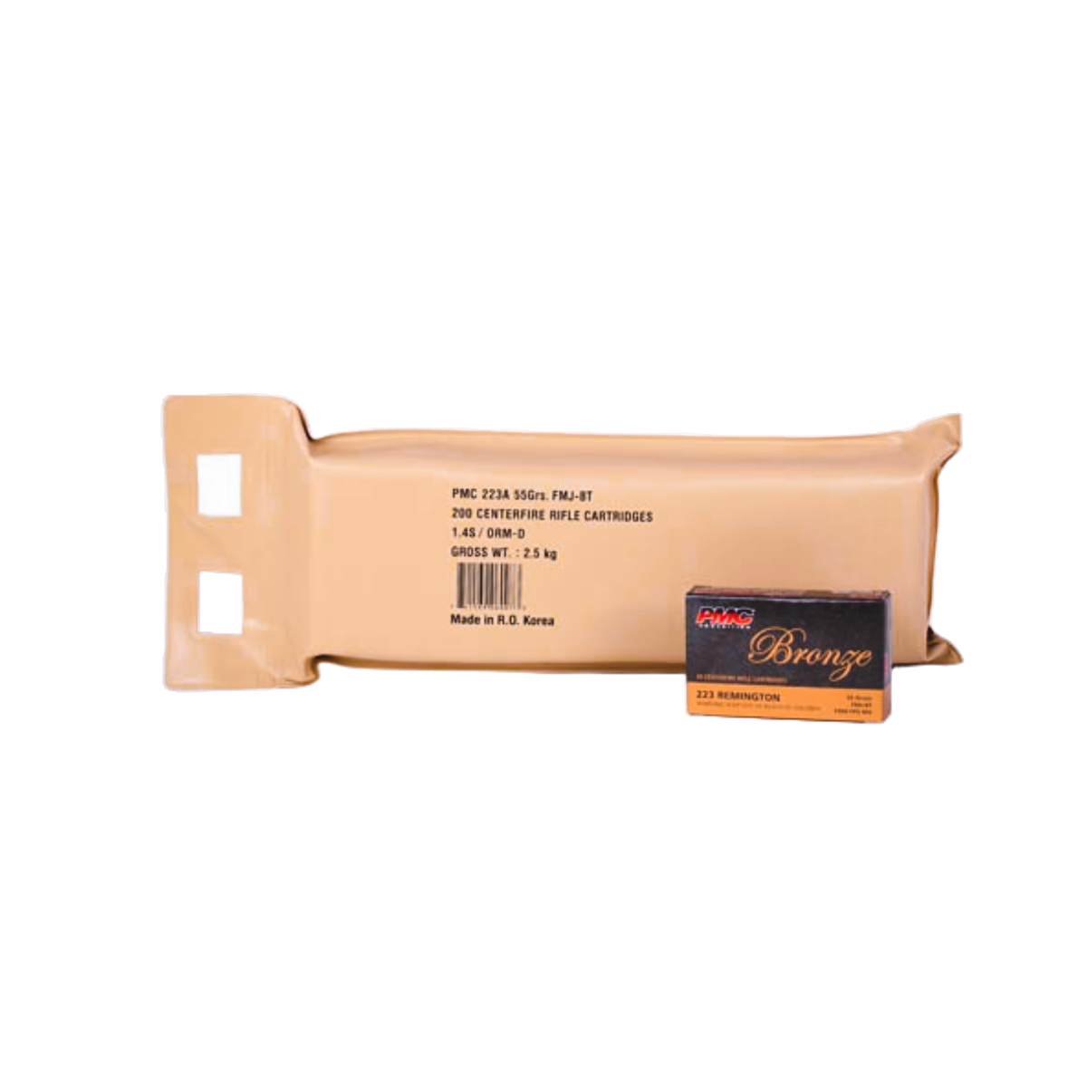 PMC Bronze .223 Rem Bulk Ammo 55 Gr FMJ 200rds - 223A-BP
