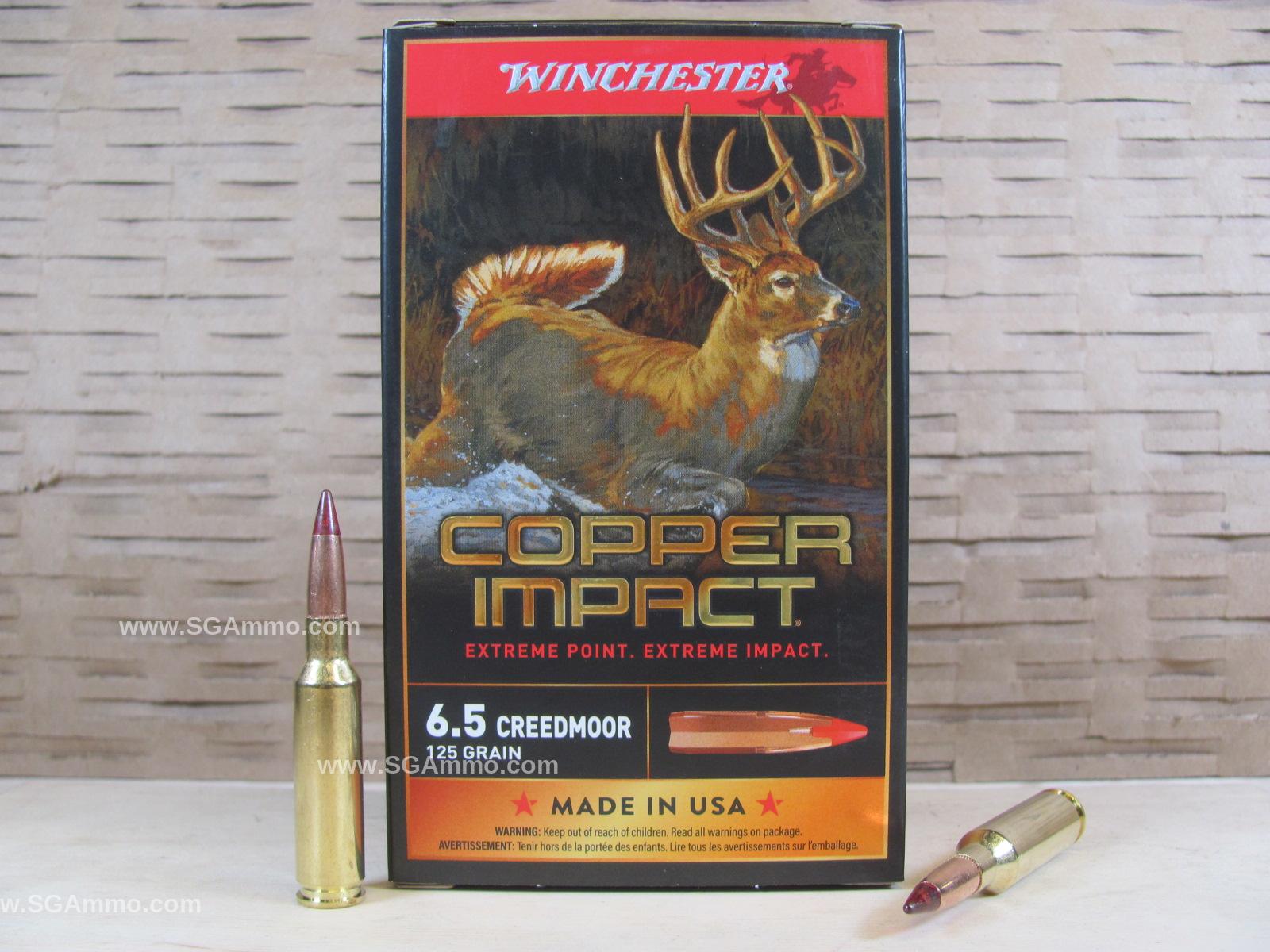 200 Round Case – 6.5 Creedmoor 125 Grain Extreme Point Copper Impact Winchester Ammo – X65CLF