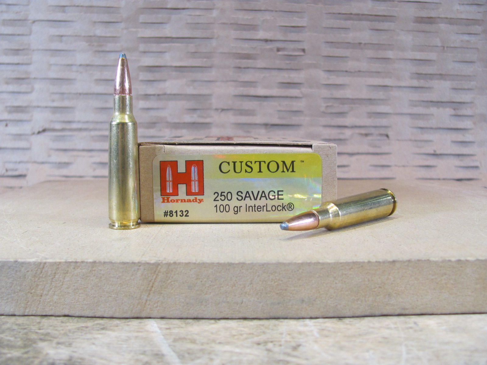 200 Round Case – 250 Savage 100 Grain SP InterLock Hornady Custom Ammo – 8132