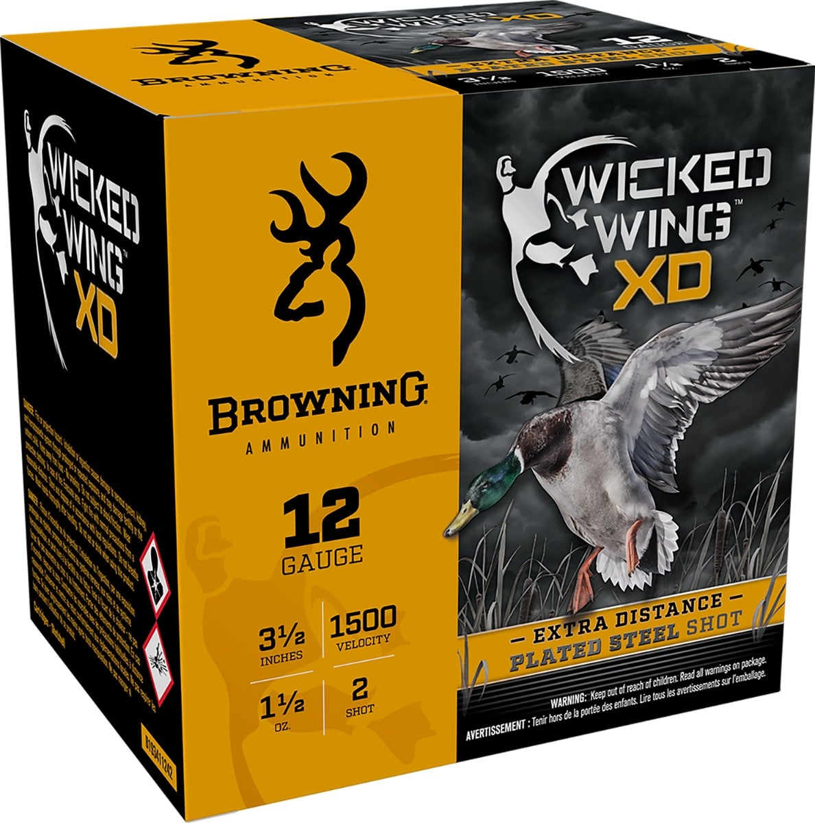 Browning Ammo B193411242 Wicked Wing XD 12Gauge 3.50″ 1 1/2oz 2Shot 25 Per Box/10 Case - No Credit Card Fees - Low, flat rate shipping