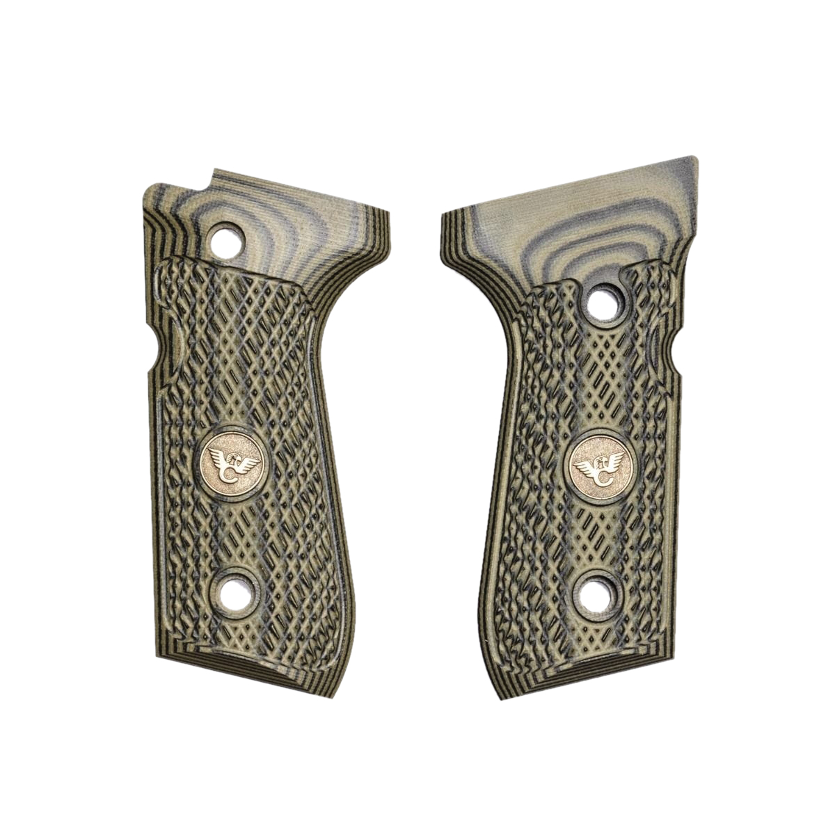 Wilson Combat Checkered Grip Fits Beretta 92/Beretta 96 Full-Size, Dirty Olive